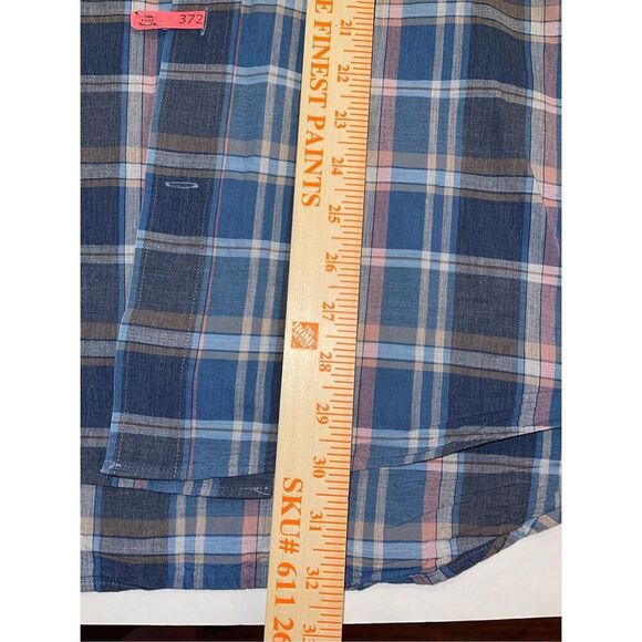 Ledbury Fine Shirting Long Sleeve Button Down Blue Plaid Shirt 16.5/L Classic Fi - Picture 5 of 6